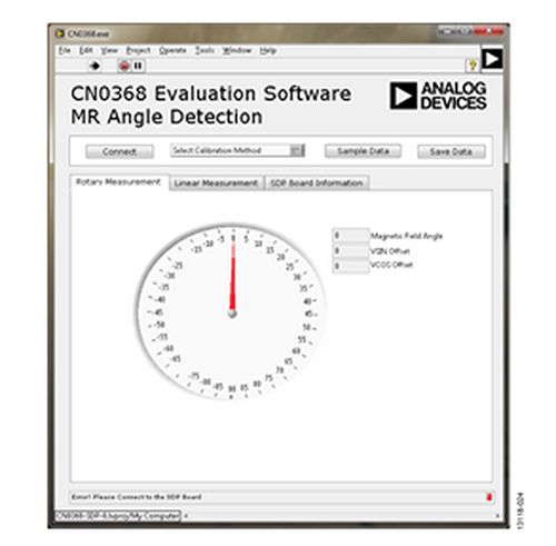 CN0368评估软件旋转测量选项卡屏幕截图